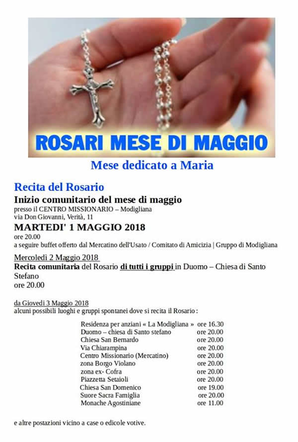 Parrocchia Di Modigliana Mese Di Maggio Recita Del S Rosario